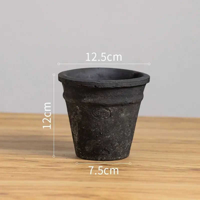 掬涵黑陶花盆陽臺家用透氣啜水粗陶多肉綠植盆栽專用陶土戶外庭院