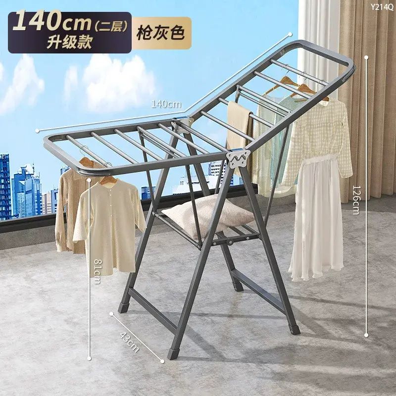 Home Floor-standing Foldable Drying Rack, Balcony Telescopic Clothes Hanger, Ind
