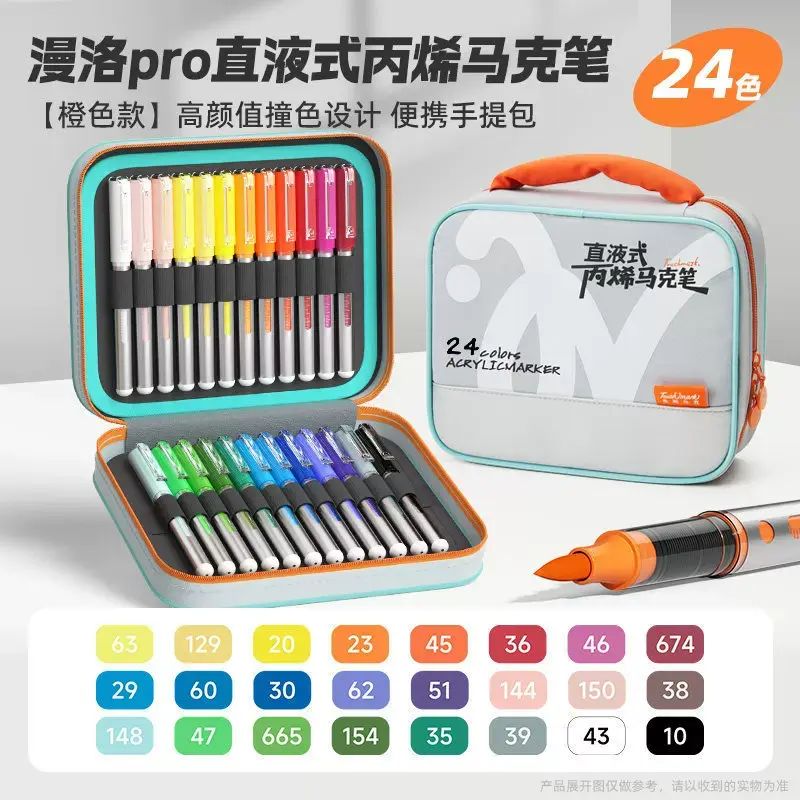 漫洛PRO軟頭直液式丙烯馬克筆24/36/48/60/80/120色