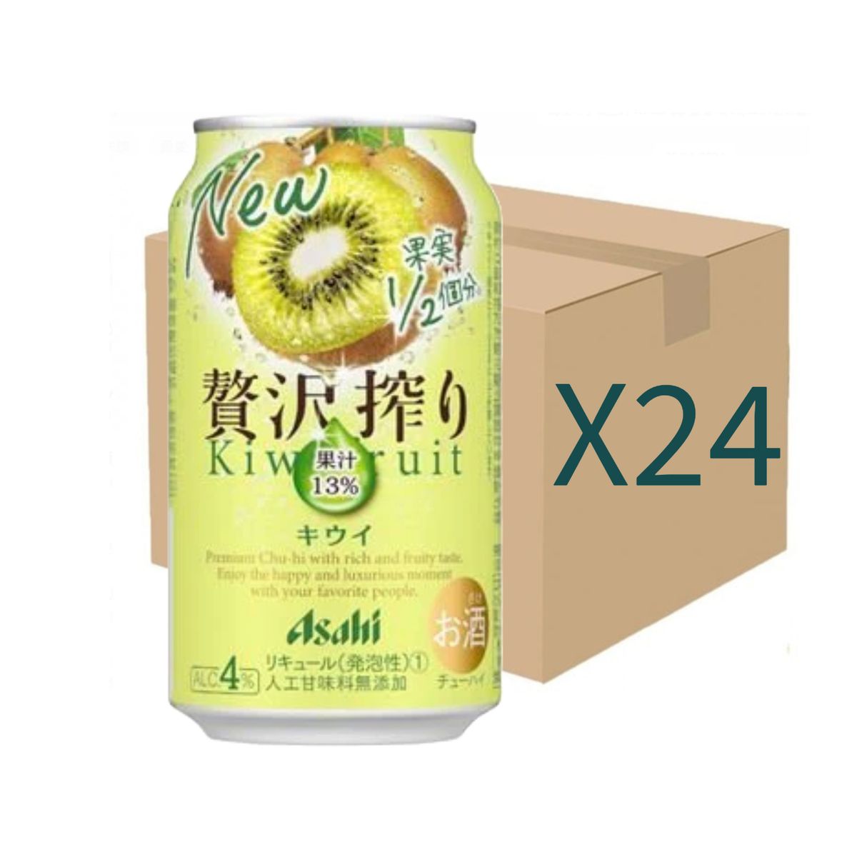Asahi Luxury Squeezed Kiwi 350ml x 24 (Best Before 12/25)