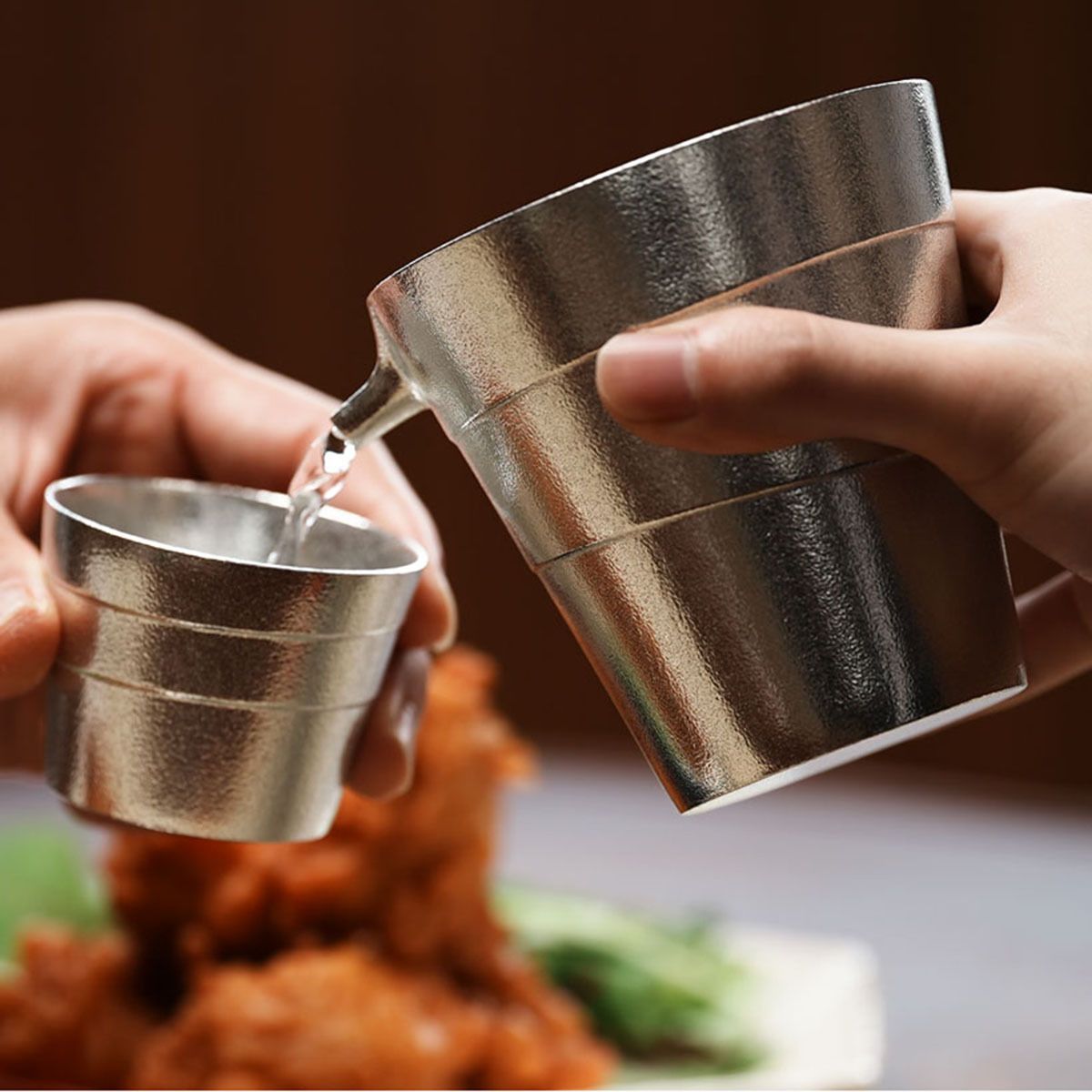 其他品牌| 日本銀雅堂靜波99.99％純錫日本製片口酒器酒杯禮盒(342)【市