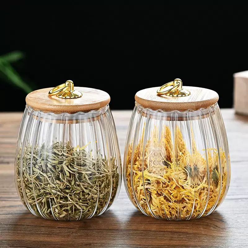 精緻高階茶葉罐茶葉罐玻璃密封罐高顏值花茶罐創意防潮糖罐家用高