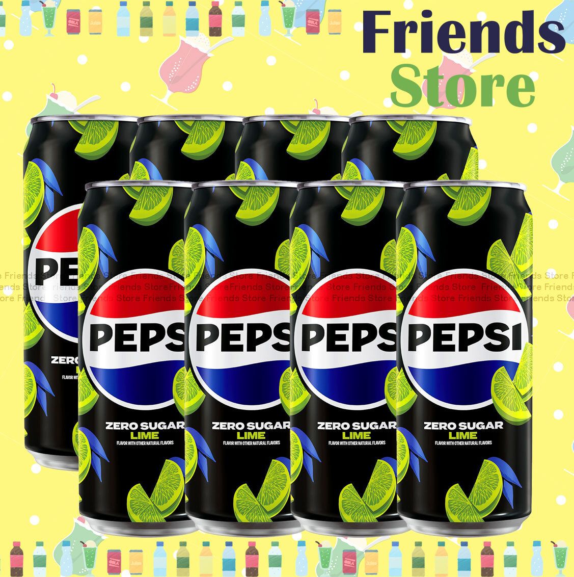 可樂無糖 青檸味汽水 (330毫升 X 8)