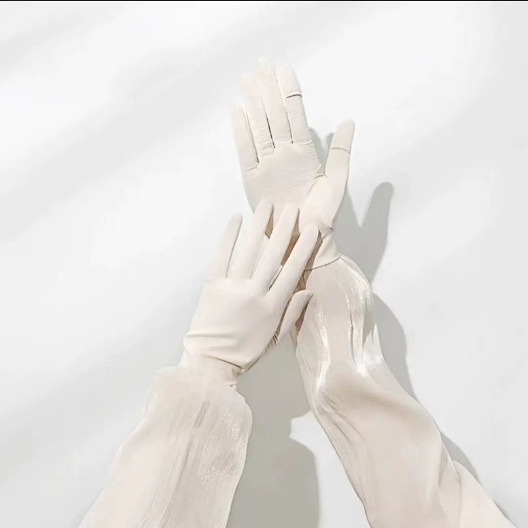 [Streamer yarn ice silk sun protection sleeves] Women's thin breathable ice sleeves Outdoor cycling