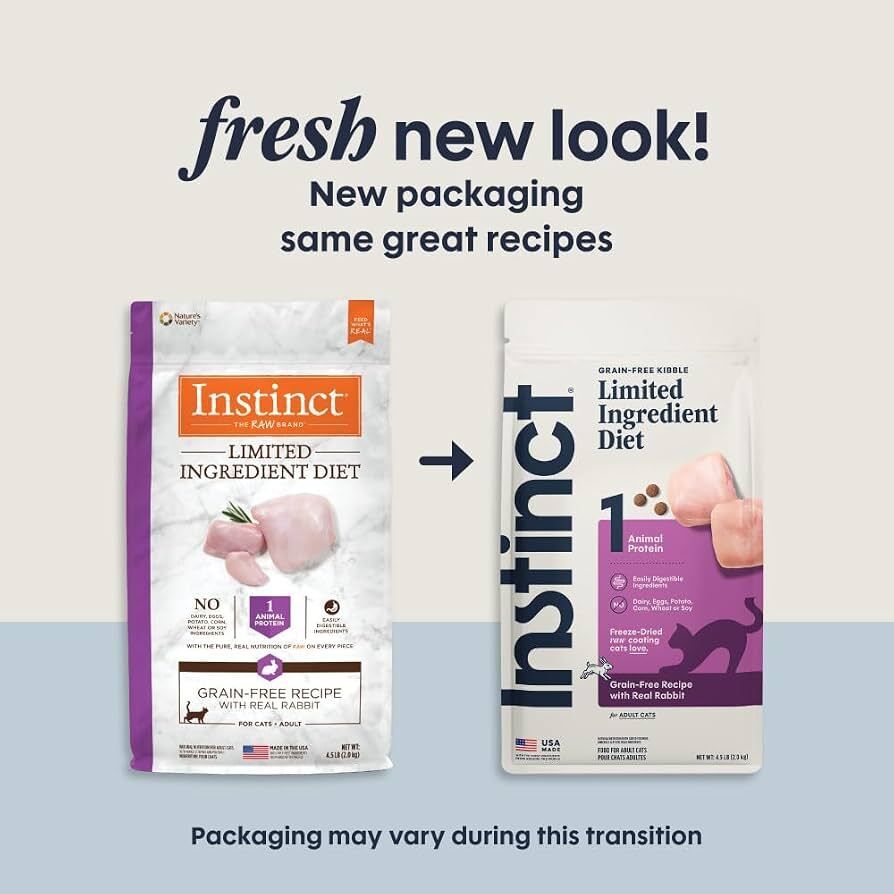 Instinct Single Protein Grain-Free Rabbit Formula Cat Food 4.5lb   新舊包裝隨機發