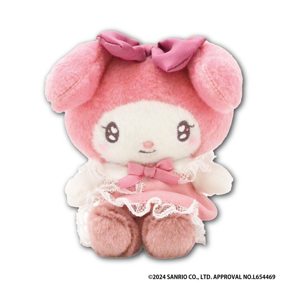 MY MELODY 日版 會說話 洋裝打扮 毛絨 公仔 娃娃 玩偶 擺件 布偶 毛公仔 S號 日本限定 美樂蒂 【平行進口】