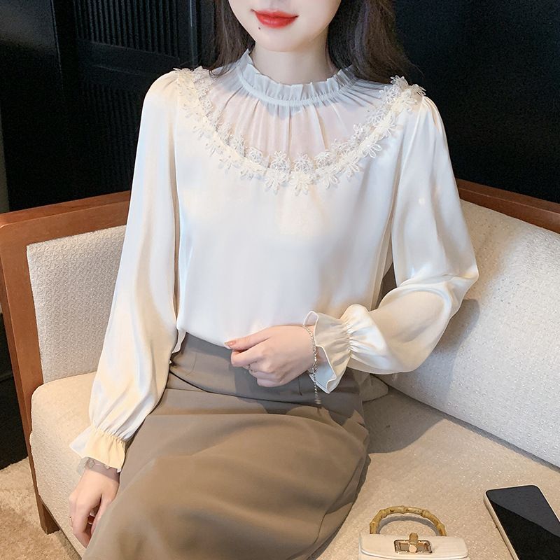 法式长袖雪纺衬衫女春季2026新款别致洋气漂亮小衫设计感百搭