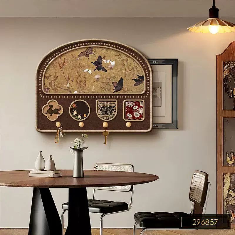 电表箱装饰画可推拉洞洞板收纳置物架客厅配电箱遮挡挂画