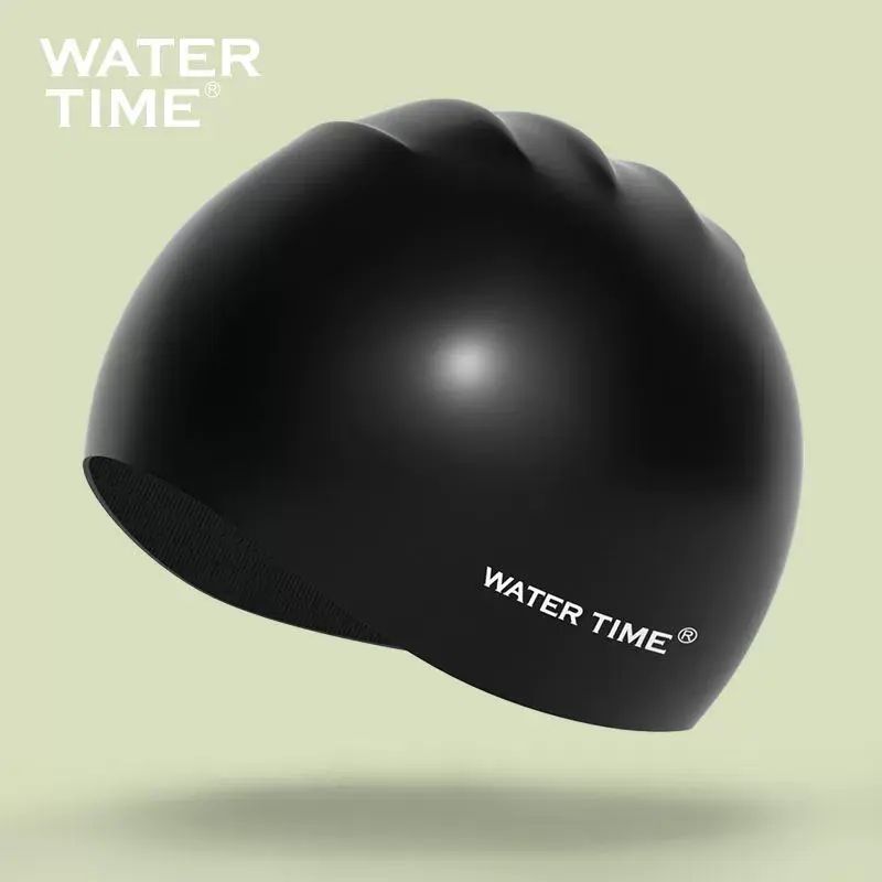 WaterTime/水川游泳帽女不勒頭加大護耳防水矽膠泳帽女款舒適帽子