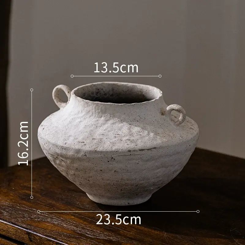掬涵中古風陶瓷花樽客廳玄關插花擺件中式復古餐桌鮮花裝飾品花器