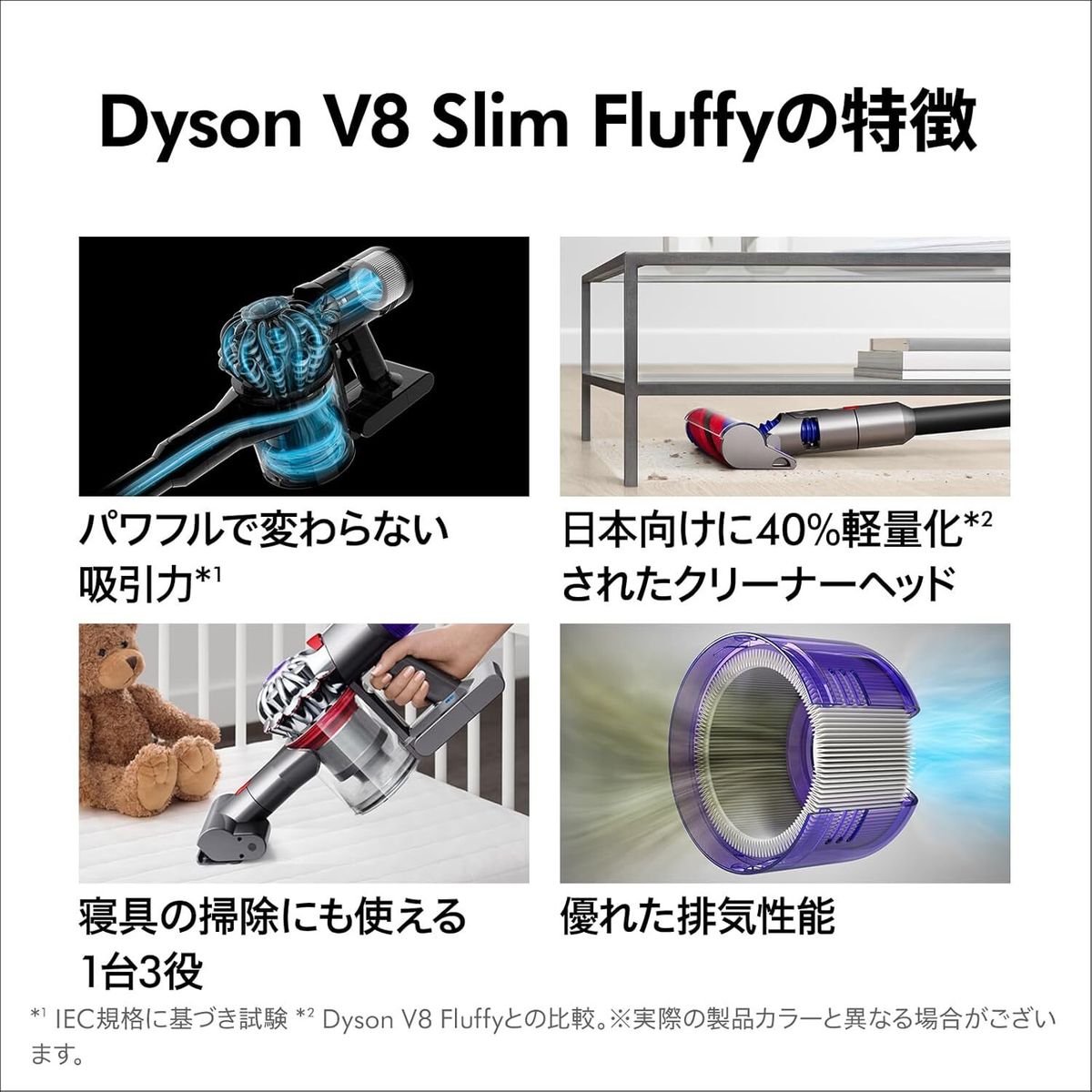 dyson | Dyson V8 Slim Fluffy SV10K EXT BK 日版無線吸塵機香港三腳插