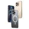 海馬扣金屬邊框MagSafe磁吸磨砂手機殼 適用於 iPhone 12（藍色）