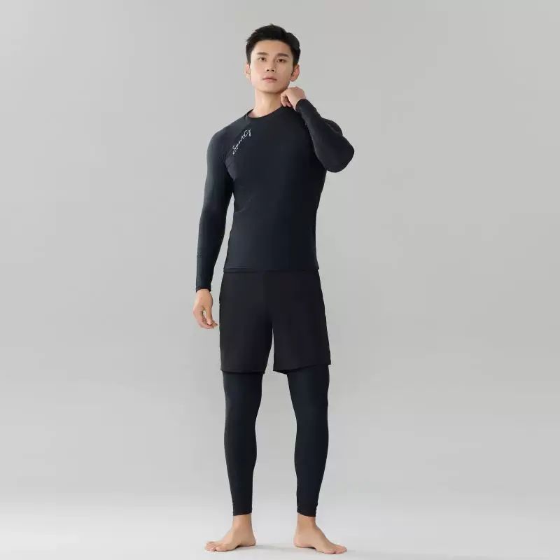 分体泳衣男士浮潜水服全身防晒冲浪服漂流泳装长袖上衣水母衣套装