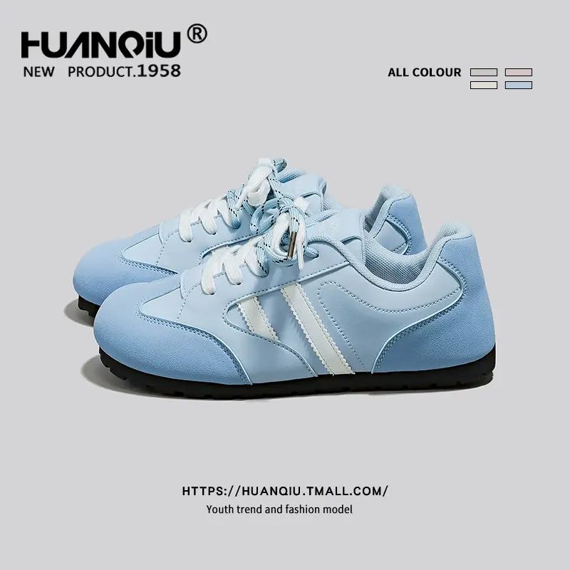 环球粉色德训鞋女原创设计感2025夏季学生新款百搭小白鞋轻便板鞋