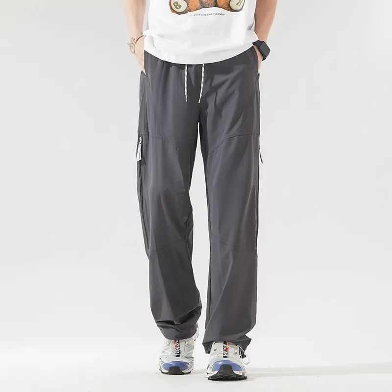 男士阔腿休闲裤工装裤伞兵裤美式男生速干薄款