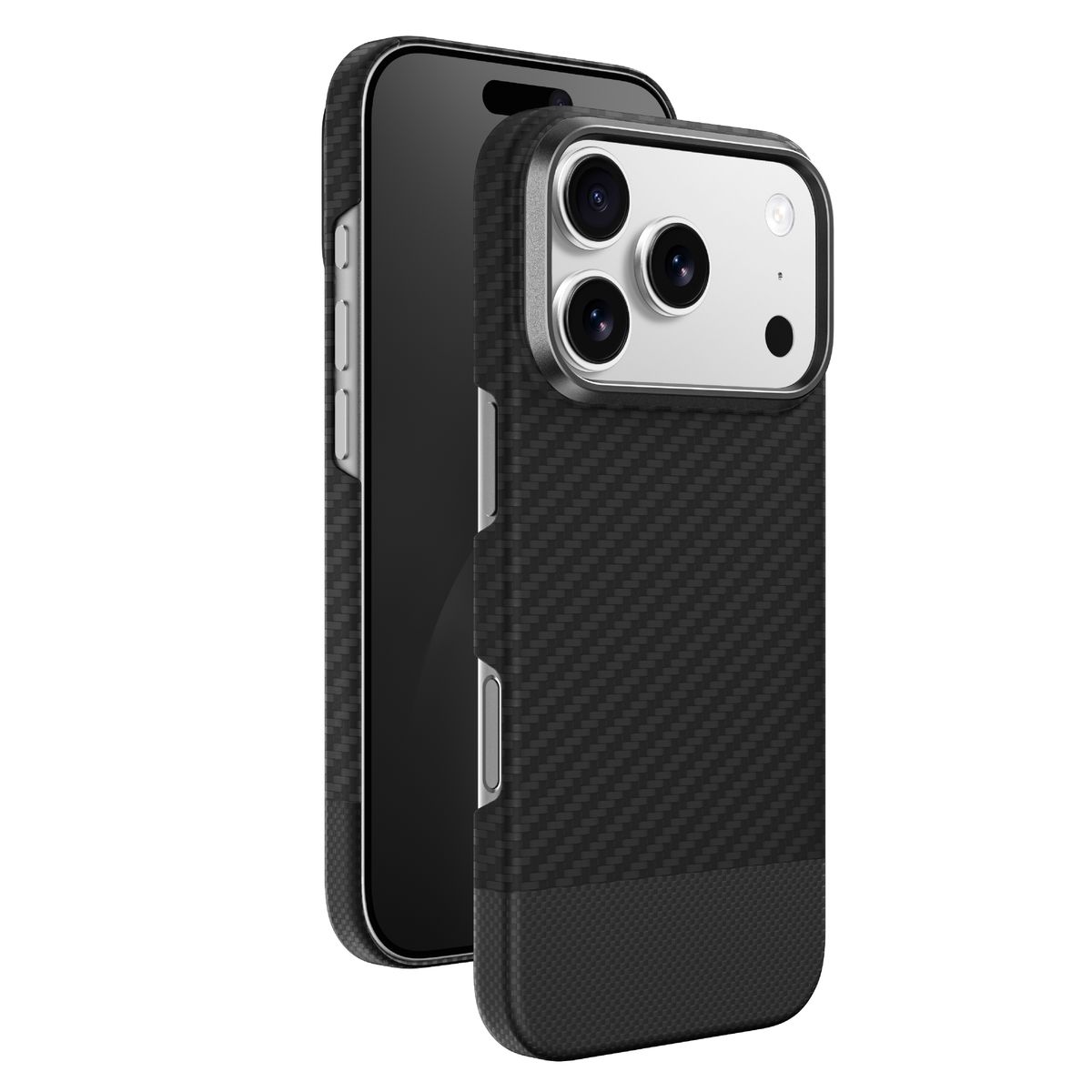 iPhone 17 Pro [TITAN MAX] 芳綸纖維保護殼 超薄貼服設計 兼容 MagSafe 防跌防撞擊保護 黑色簡約風格 邊框加強保護 日常防刮花保護 機身完整包覆