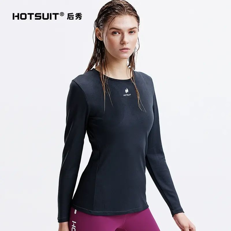 hotsuit後秀運動t恤女秋季圓領百搭服透氣長袖戶外健身運動上衣6931925958272