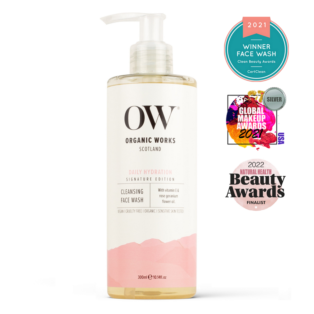 玫瑰天竺葵蘆薈潔面啫喱 300ml【榮獲第一名：2021 CertClean Awards-潔面系列 】