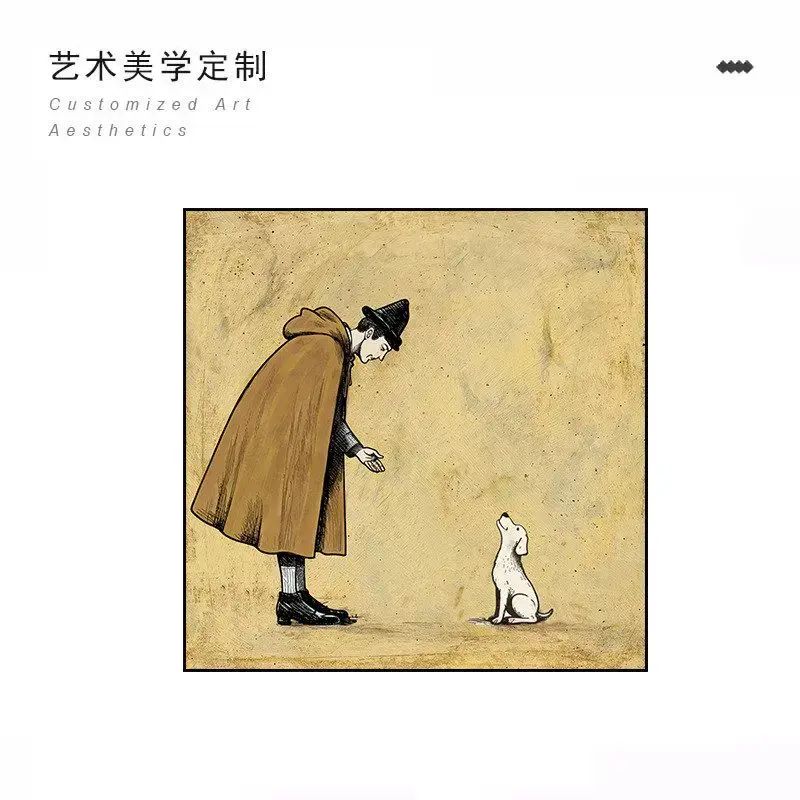 《如影随形》小众高级感房间卧室装饰画简约餐厅百搭侘寂风壁挂画