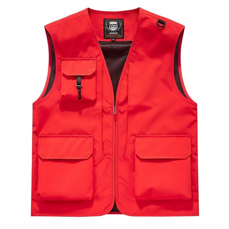 Outdoor multi-pocket quick-dry fishing vest for men  thin  for hiking and ph-818 khaki XXL