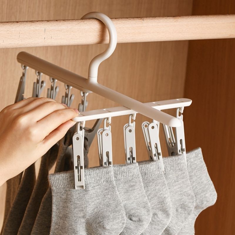 Sock hanger, clothes drying rack, clothes drying rack, multi clip rotatable balcony,