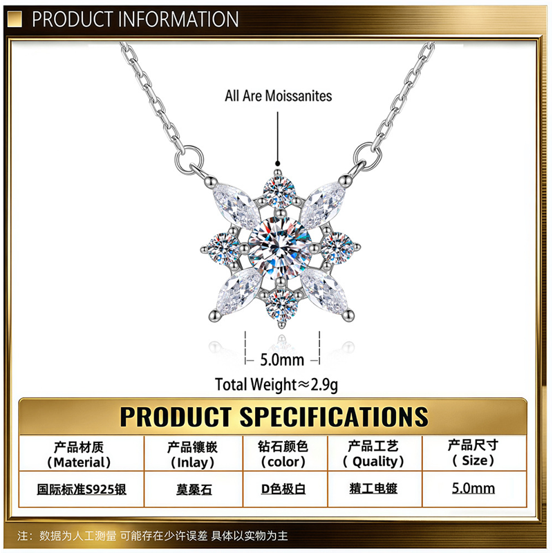 Eight-pointed Star Moissanite Necklace