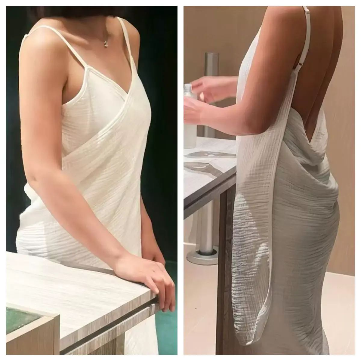 女吊帶浴袍睡袍純棉四層棉紗一片式浴巾可裹可穿沙灘巾