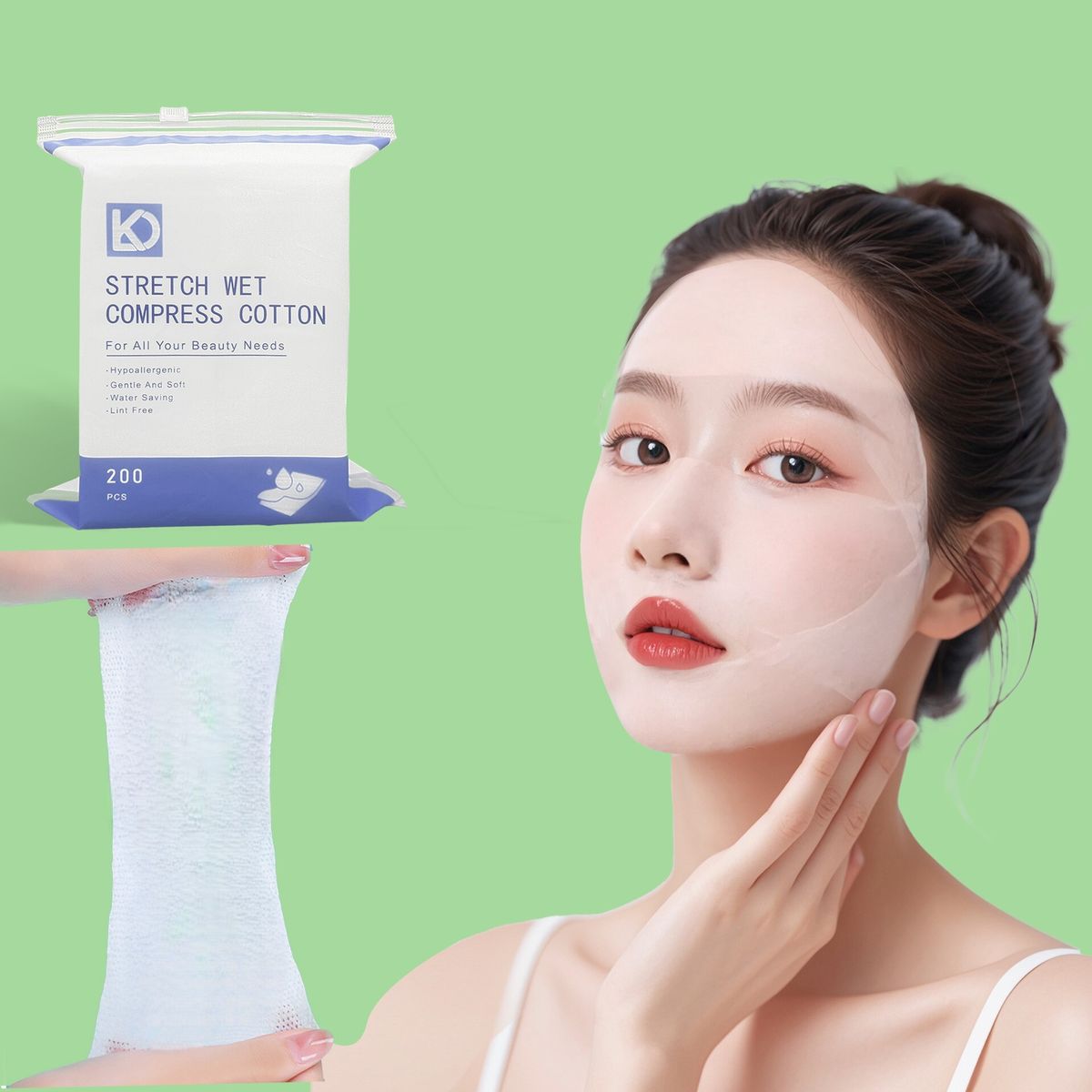 【200片】一次性濕敷化妝棉 濕敷棉 化妝棉 卸妝棉 爽膚棉片 化妝水濕敷 卸甲棉 彈力化妝棉 敷臉專用 護膚棉片 臉部濕敷棉 醫用級化妝棉 一次性省水卸妝棉