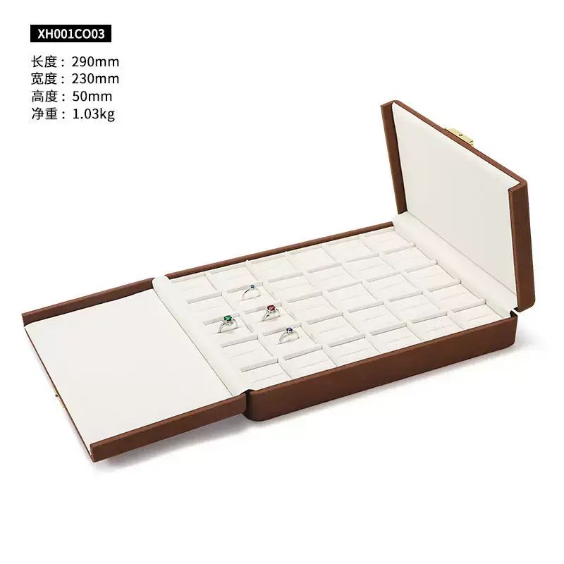 梵华包装双开带盖戒指吊坠首饰盒珠宝展示托盘项链手镯手表收纳盒