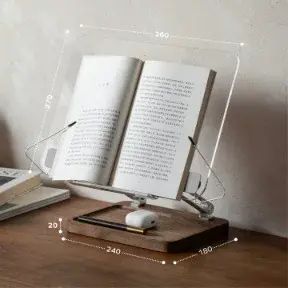 Solid wood acrylic reading stand walnut desktop reading bookshelf liftable children's student woode