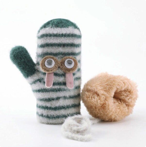 加厚防風連指保暖手套(建議4-8歲  DR40 ；綠色)