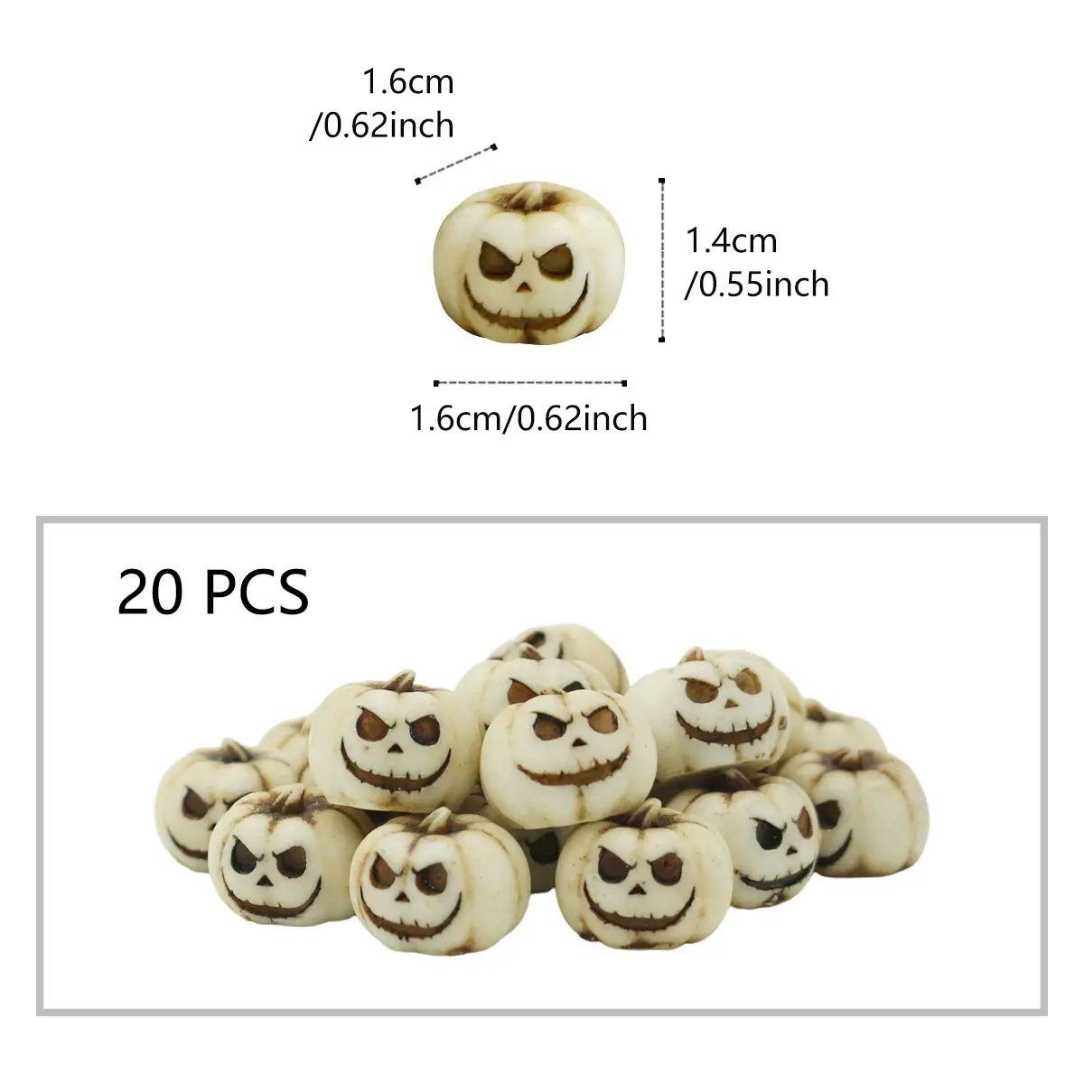 This super fun white pumpkin figurine set with a ghost head design is here! Made of high-quality