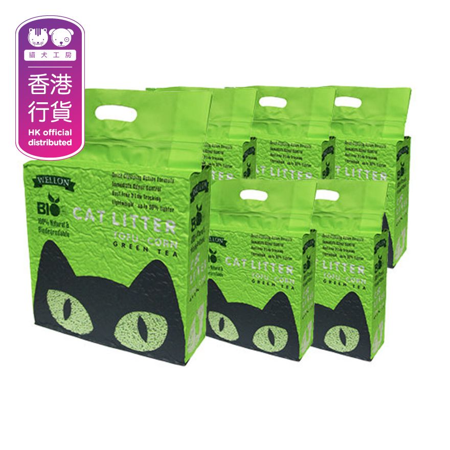 [箱裝優惠]豆腐粟米貓砂 (綠茶味) (6L/2.5kg) x6