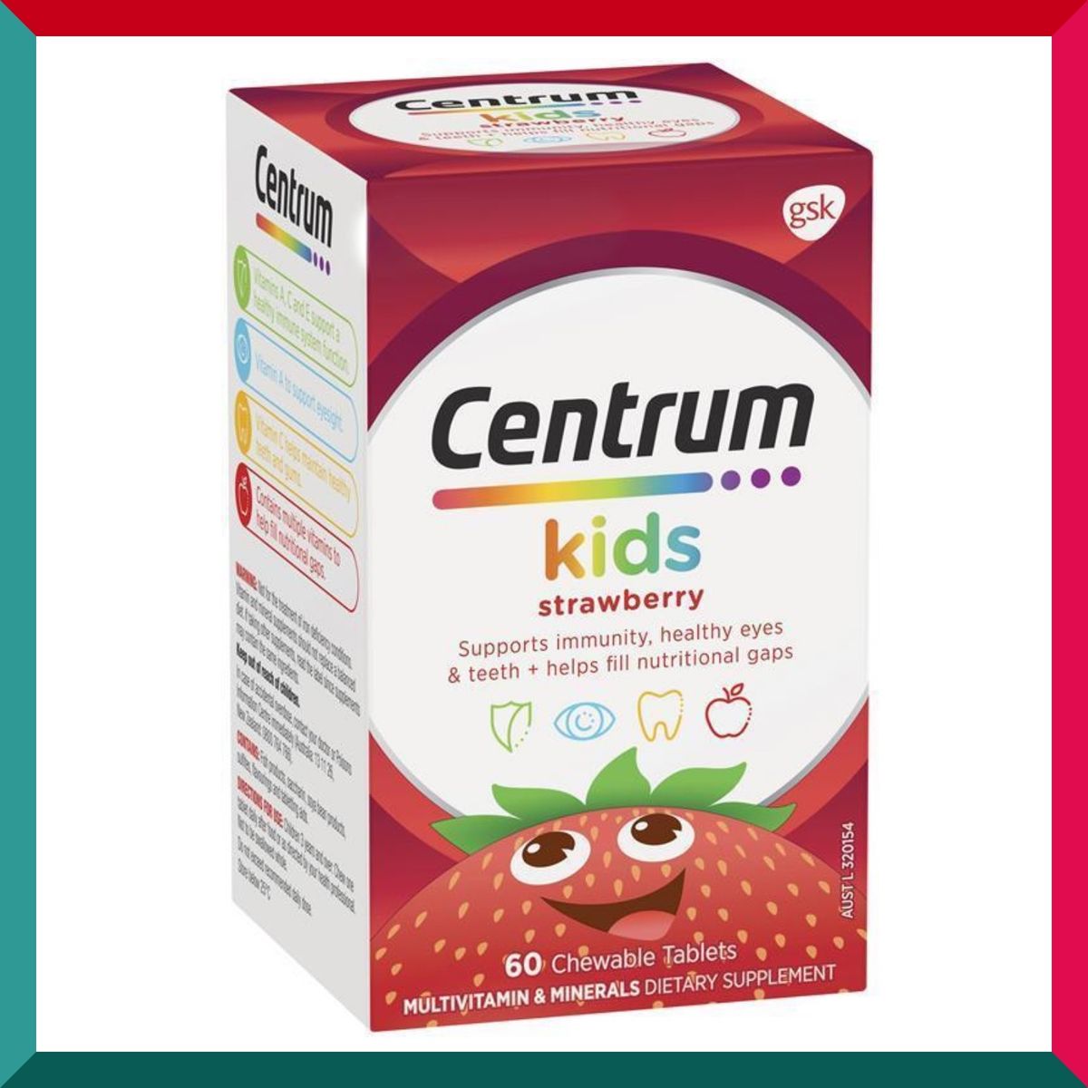 Centrum Kids Multi Vitamin 60 Strawberry Tablets Parallel Import  (EXP: 05/2026)