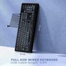 KOPJIPPOM Large Print Backlit Keyboard, Quiet USB Wired Computer Keyboard, Full Size Keyboard with W