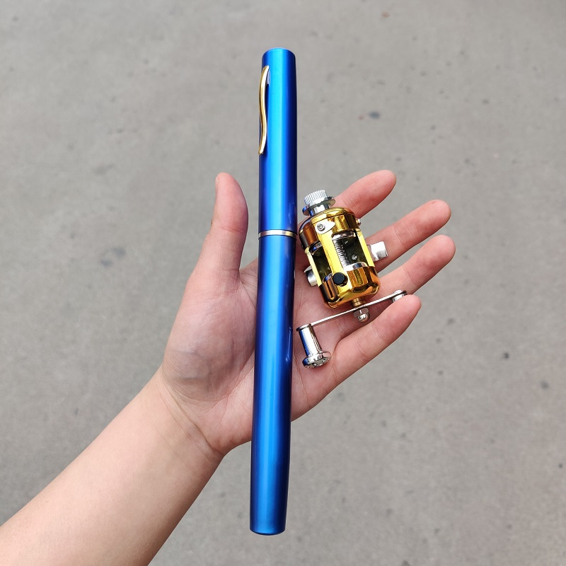 迷你小海竿鋼筆小海杆便攜帶輪冰釣杆筏釣兒童魚竿釣魚竿蝦杆筏竿