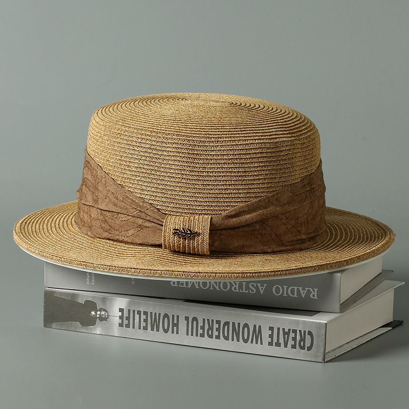 Hepburn straw hat spring and summer new women's sun hat fashion sun hat flat top sun hat travel