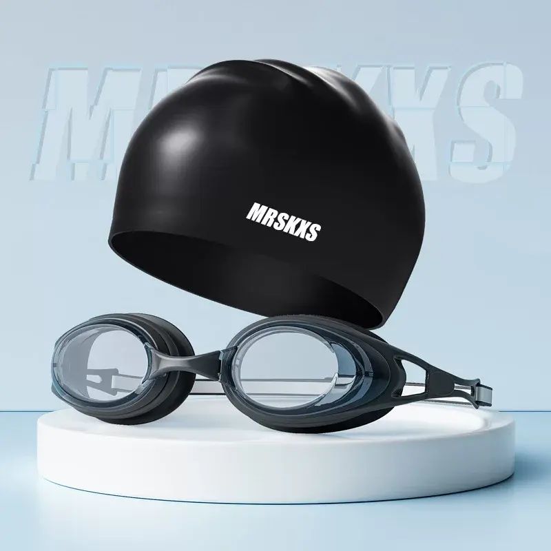 泳镜防水防雾高清近视游泳眼镜专业男女士硅胶泳帽组合潜水装备