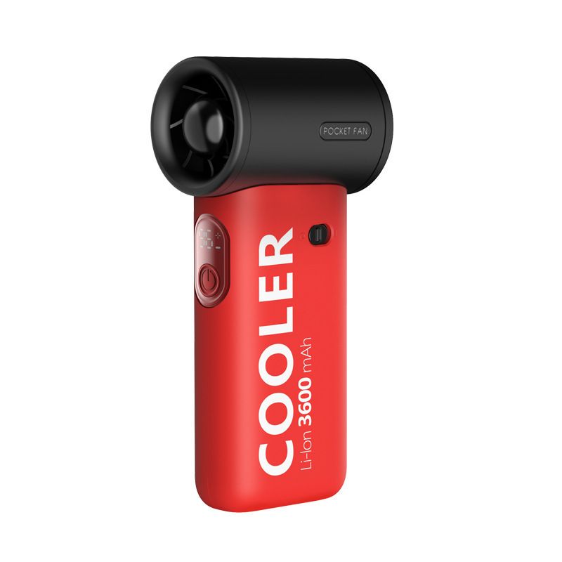 高速手持風扇 戶外便攜USB充電 無級調速 強勁風力 100檔調節- 紅色 S25/小風炮