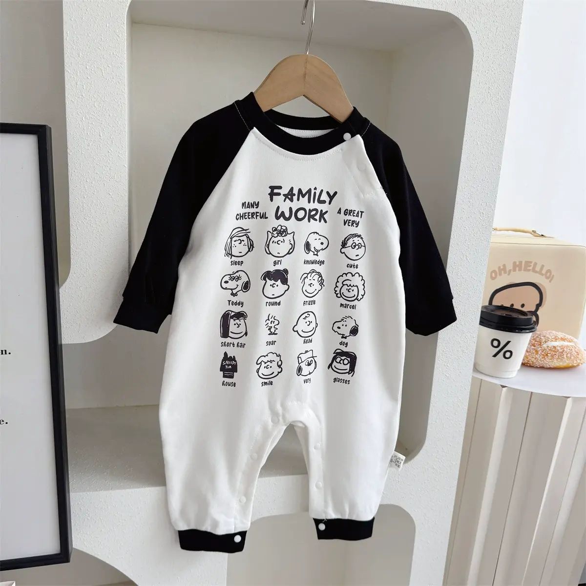 秋季嬰兒連身衣 外出服韓版衛衣款式 卡通潮流 男女寶寶哈衣#2404