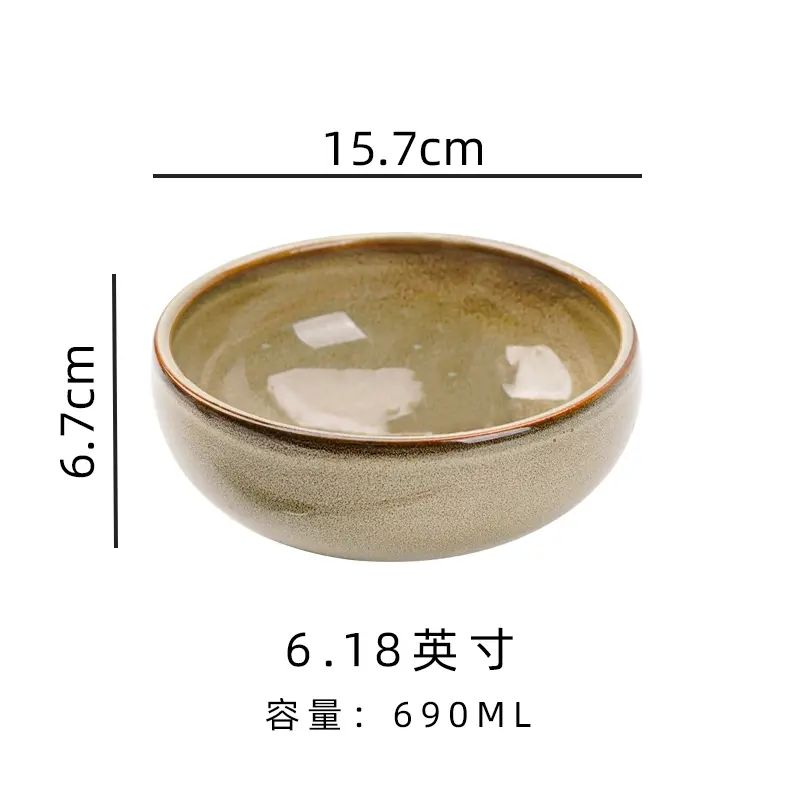 日式窑变沙拉碗精致灰色系饭厅义大利面碗糖水碗家用餐具陶瓷饭碗