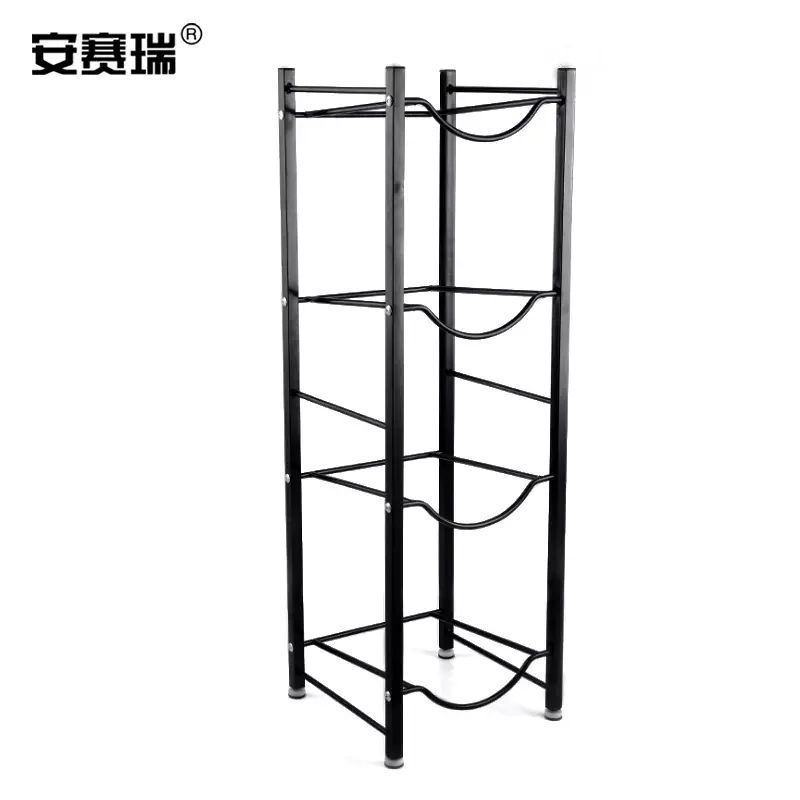 安赛瑞 饮水桶放置架 公司办公室仓库桶装水收纳架  24768 4层工业灰色