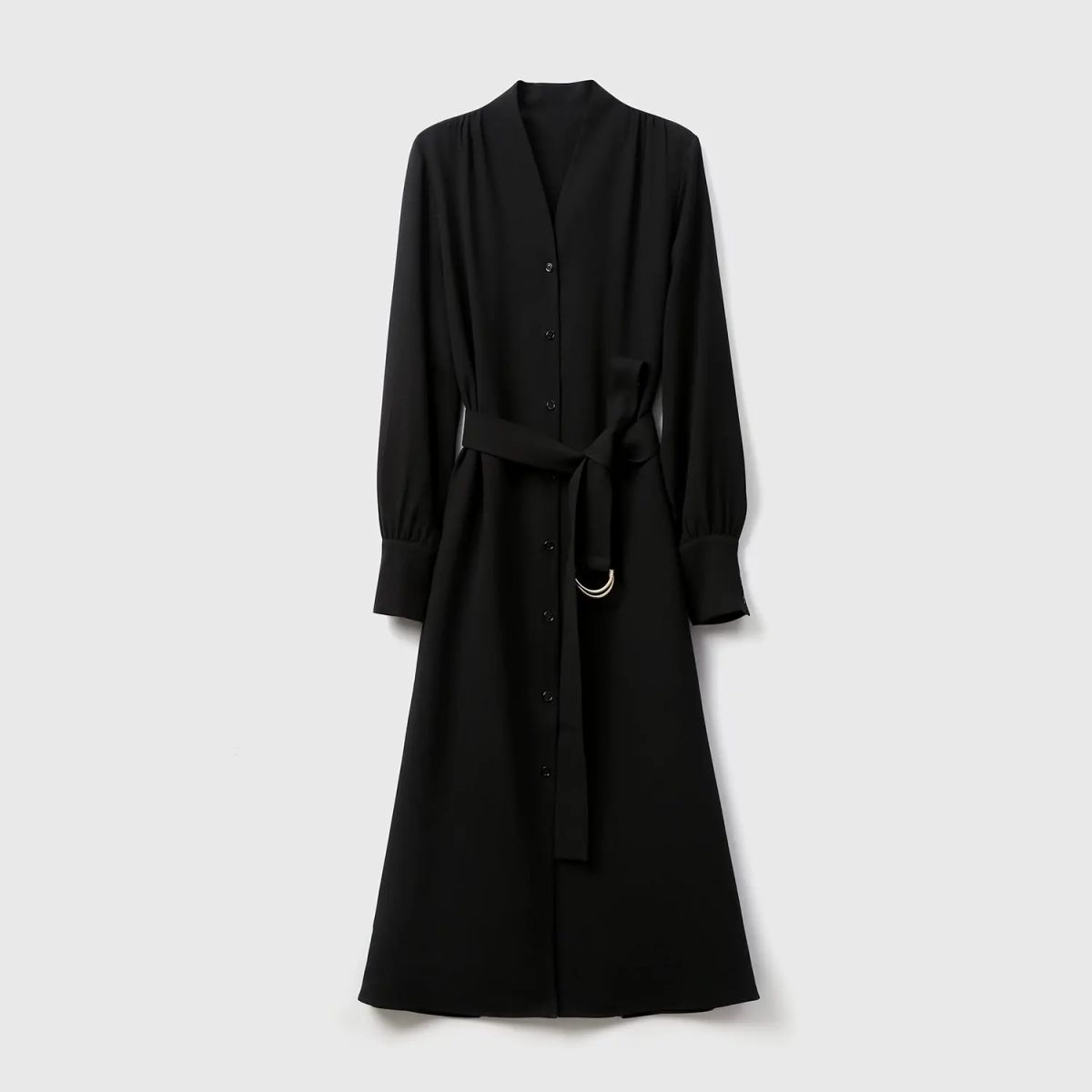 QZ0312512 Eternal classic Piaget shirt style V neck waist small black dress acetic ac Black  In sto