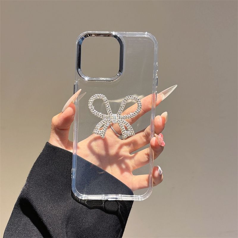 立体满水钻大蝴蝶结适用荣耀400/300/200/100手机壳Power电镀镜框X60GT透明X7C硅胶套X9B可爱防摔X8A女-单壳 荣耀Magic 7
