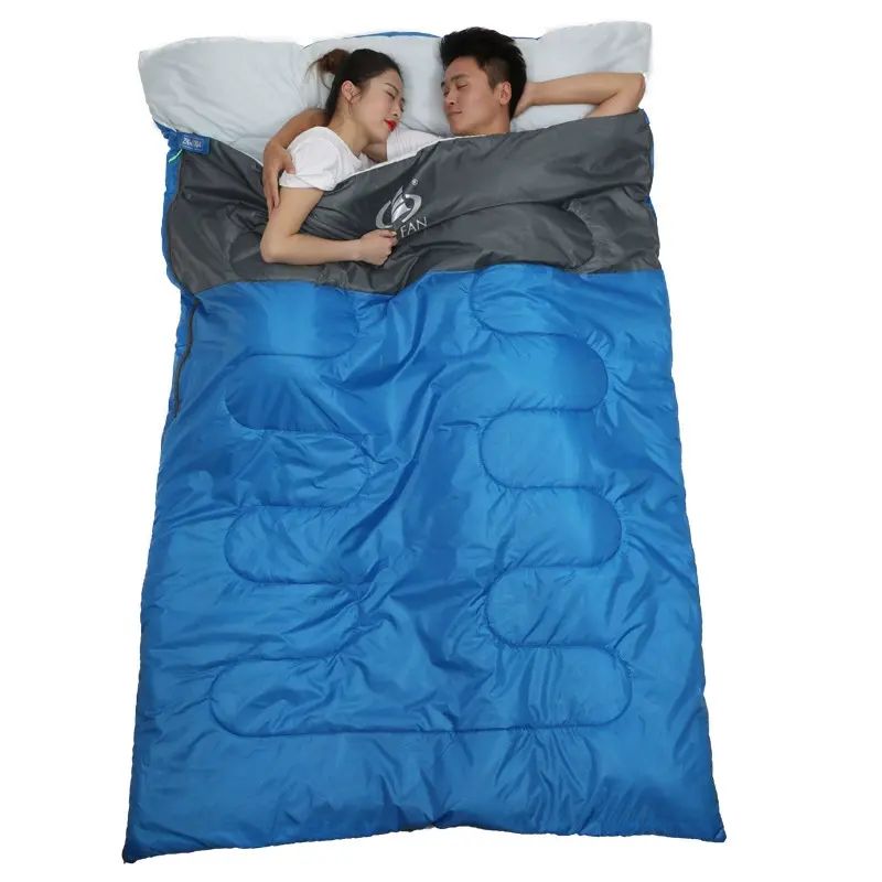 双人睡袋情侣成人户外露营旅行加厚保暖信封式睡袋四季通用平行进口