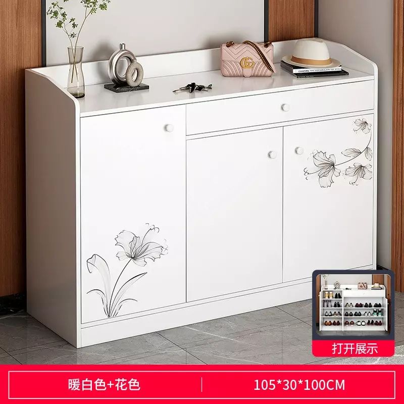 鞋柜家用门口加长版室内玄关柜新中式储物柜大容量收纳阳台柜