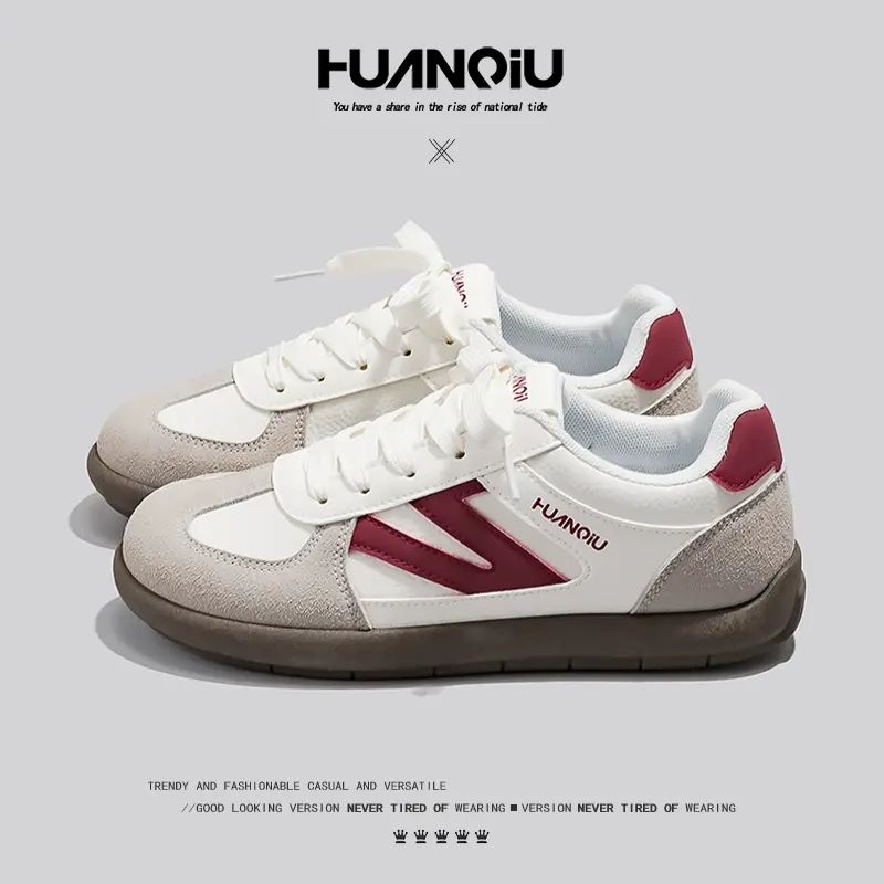 环球红色德训鞋女款2025春季新款爆款超火复古软底休闲百搭小白鞋