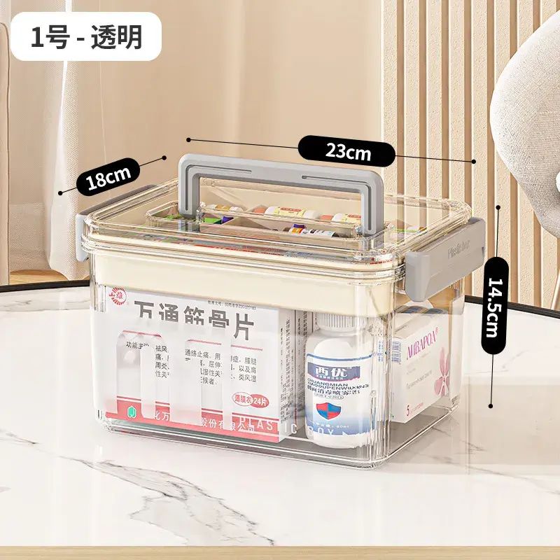 多層藥箱家庭藥物收納盒醫藥箱家用透明大容量便攜式醫療小藥箱