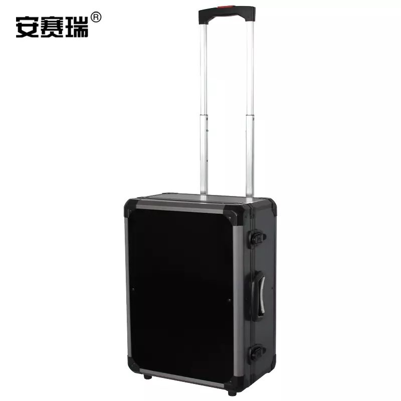 安賽瑞 拉桿工具箱 鋁合金五金工具箱儀器裝置箱灰色 空箱 16557