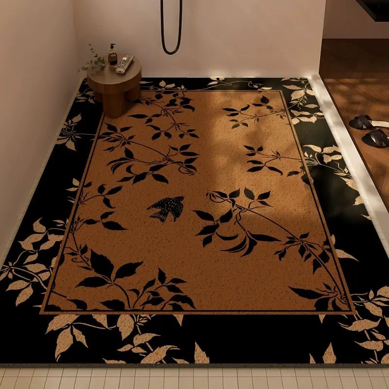 美式中古浴室防滑垫淋浴房满铺丝圈洗澡镂空脚垫卫生间地垫防摔垫